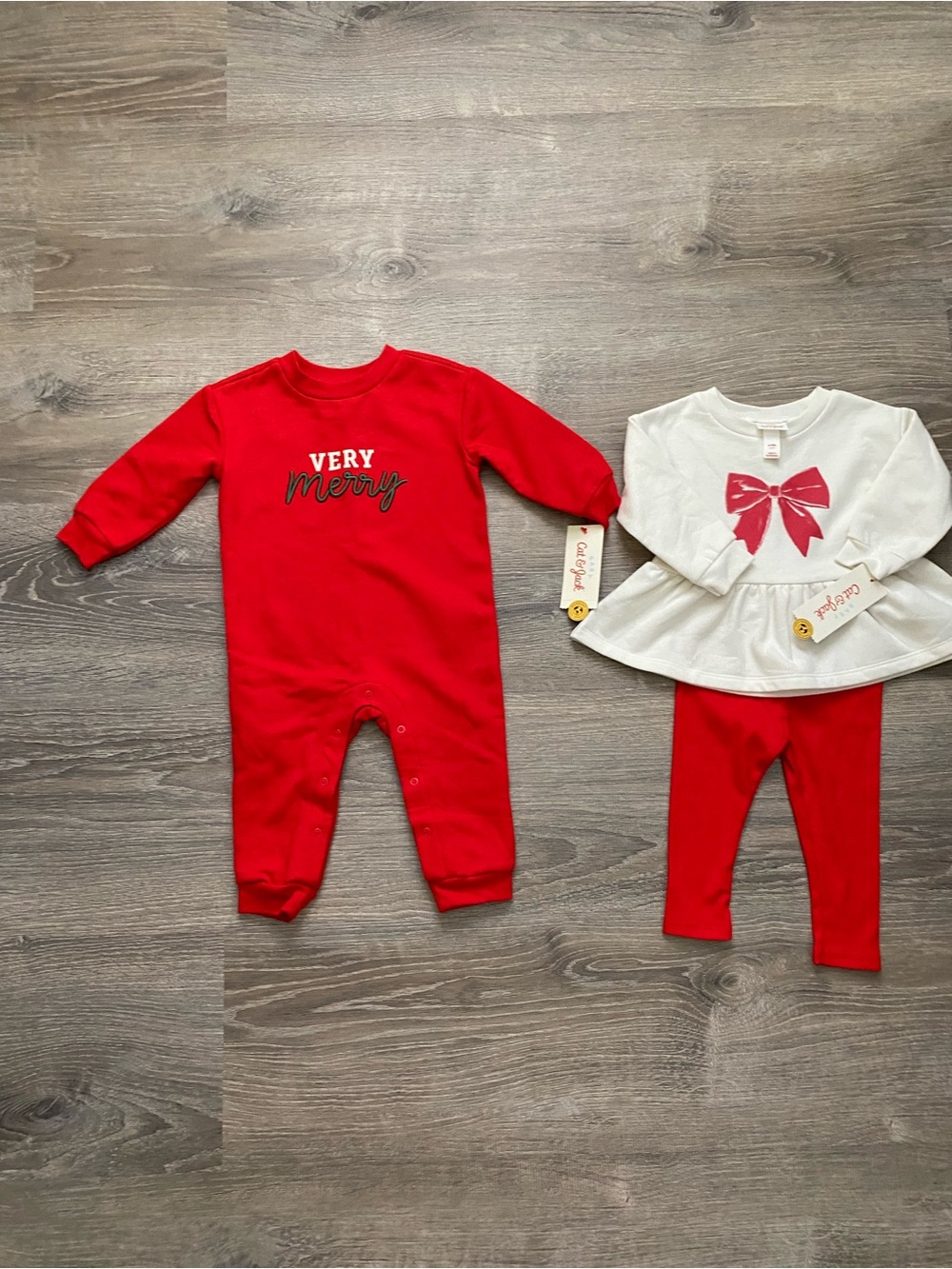 NWT Cat & Jack Red Holiday Outfits 6-9 Months